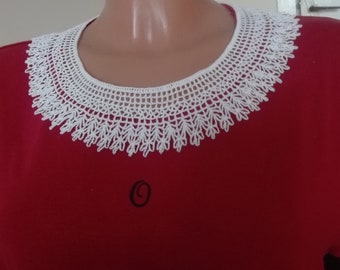 Handmade Crochet Woman Cotton Collar