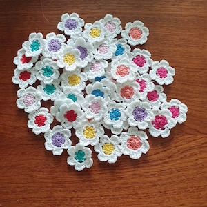 Mix of 8 crochet flowers appliques, flower appliques,  handmade crochet flower appliques kids birthday decorations, blanket decor- NO TARIFF
