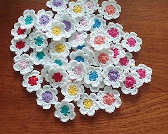 Mix of crochet flowers appliques