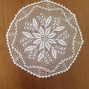Handmade White Crochet Doily: Cotton Lace Table Centerpiece (17.7&quot;)