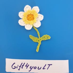 Hand Crocheted Daffodil Flower Applique, 100% Cotton, DIY Craft Decoration