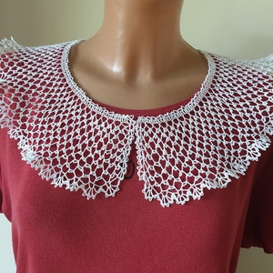 Detachable Collar, Handmade Crochet Cotton Collar