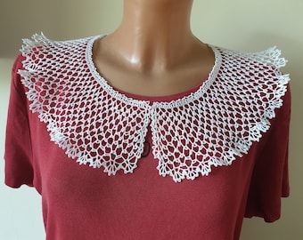 Detachable Collar, Handmade Crochet Cotton Collar