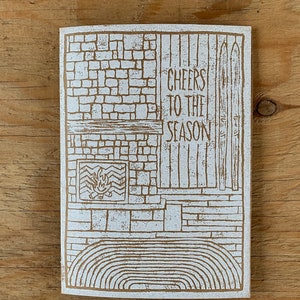 Linogravura | Cartão de Férias de Esqui