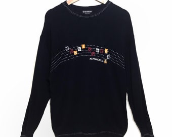 Vintage Munsingwear Grandslam Logo spell out nice design Streetwear Sweatshirt Sweater Size Stripes Multi color