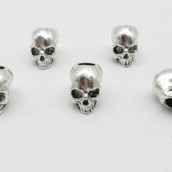 5 pcs Viking Beads Skull Rings Hair