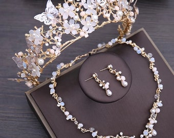 tiara necklace and earring sets