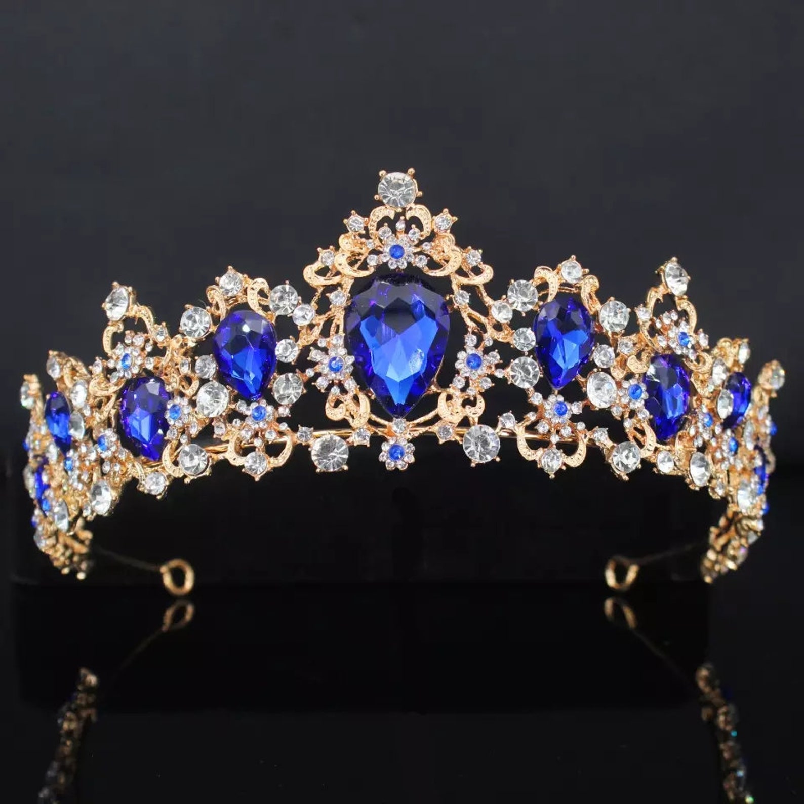 Baroque Crown Red Blue Green Crystal Bridal Tiaras Crown | Etsy