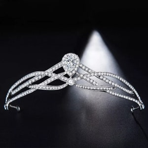 Rhinestone Crystal Cubic Zirconia Wedding Tiara Crown Bridal Hair Accessories Bridesmaids Princess Women Jewelry,crystal tiara,princess