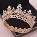 Big Round Crowns Baroque Tiara Crown Crystal Heart Wedding Hair Accessories Queen Princess Diadem Bridal Ornaments,wedding gold tiara, 