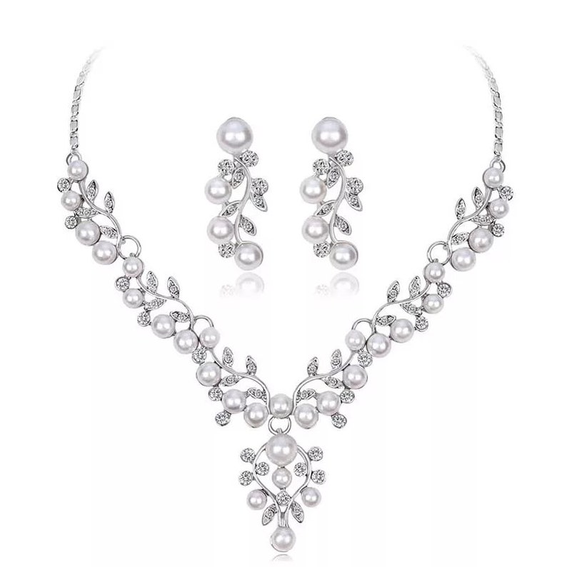 Bridal Jewelry SET Wedding Jewelry Set Crystal Necklace Etsy