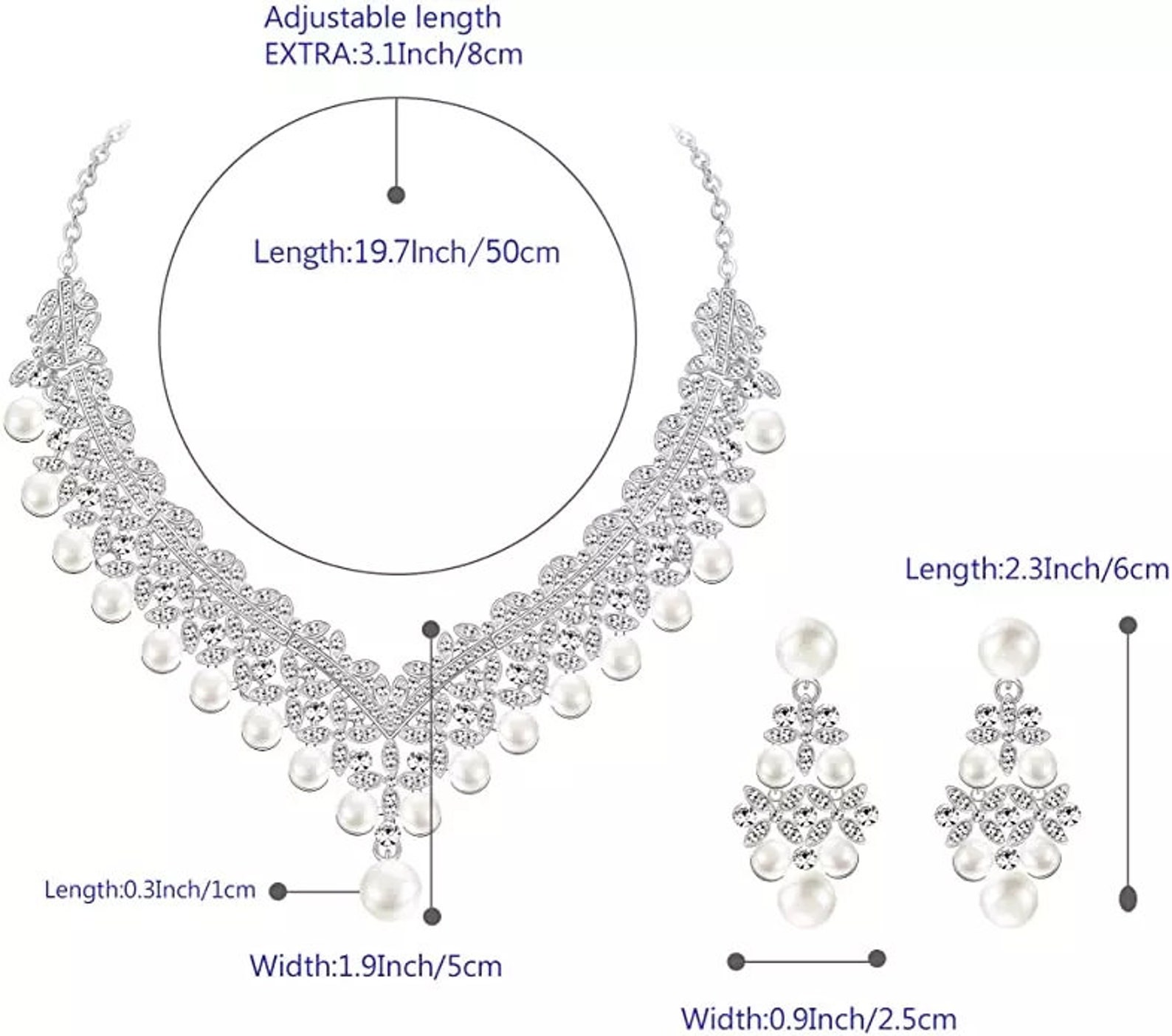 Bridal Jewelry SET Wedding Jewelry Set Crystal Necklace Etsy