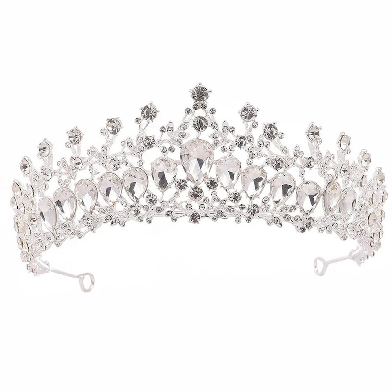 Silver Classic Crownbridal Tiara Crown Vintage Round Full - Etsy