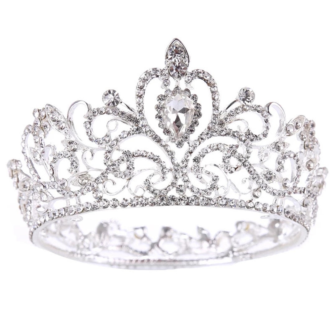 Bridal Wedding Crown Hair Accessories Silver Color Rhinestone Crystal