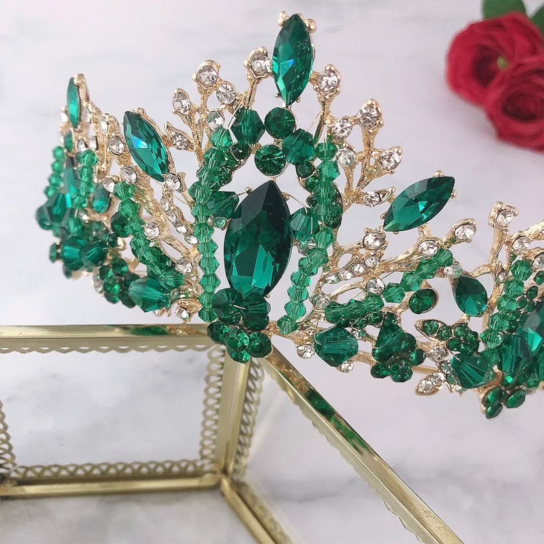 Green Tiaravintage Wedding Tiarabridal Tiarawedding Etsy