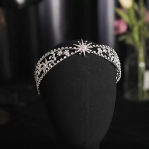 Silver tiara crystal tiara, crystal wedding tiara, wedding tiara, bridal tiara, crystal wedding tiara, silver Headpiece birthday party crown