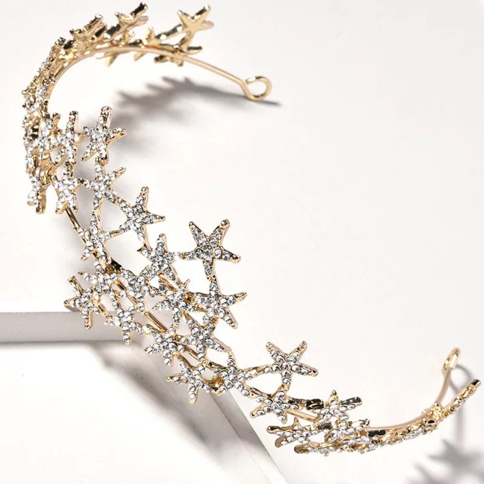 Gold Star Stunning Tiara Crownswarovski Crystalbridal Crown | Etsy