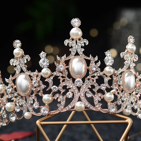 Vintage Barock Crown Tiara Diadem Silber Farbe Kristall Strass Krone Und  Diademe Braut Haar Schmuck Hochzeit Haar Zubehör