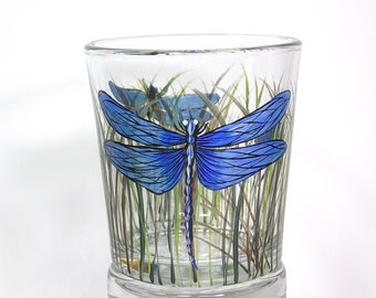 Hand painted glasses with Dragonflies sold individually