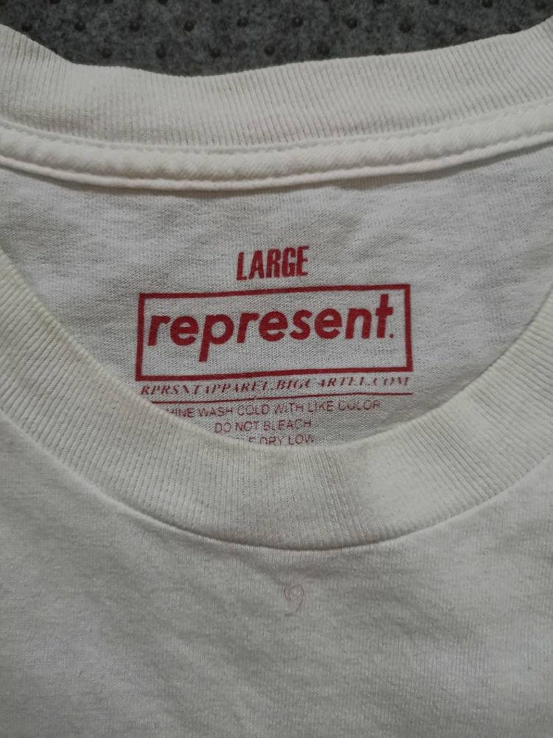 Vintage 90s REPRESENT Tee spellout big image streetwear hypebeast skatewear surfwear 100/% cotton white colour size L