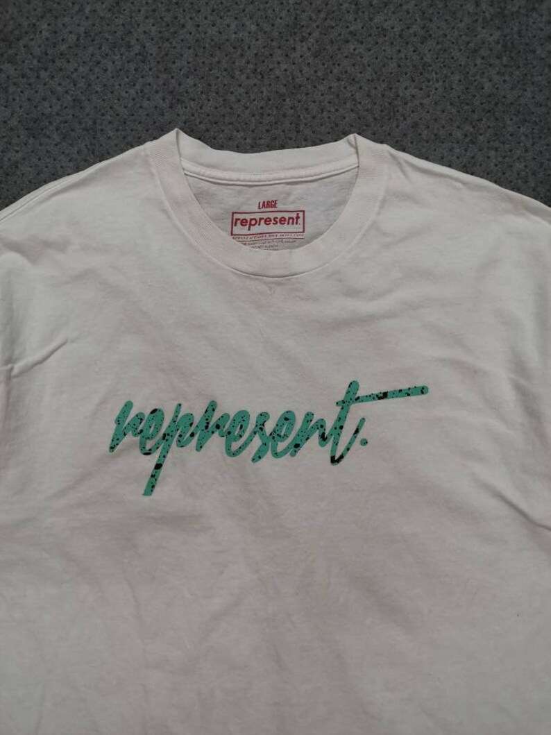 Vintage 90s REPRESENT Tee spellout big image streetwear hypebeast skatewear surfwear 100/% cotton white colour size L