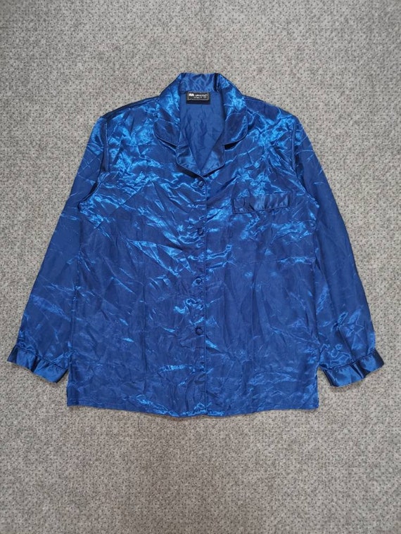 Vintage 90s silk MARCELLO ITALY Pajamas navy blue