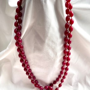 Vintage Red Cherry Bead Necklace Retro Costume Jewellery Jewelry  Beads Large and Chunky