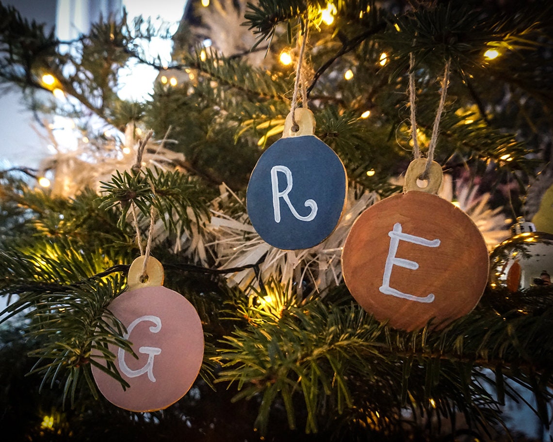 Personalised hand painted bauble. Christmas tree decoration Etsy
