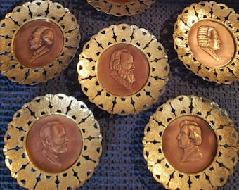 Vintage Brass Wall Decor Famous Composers