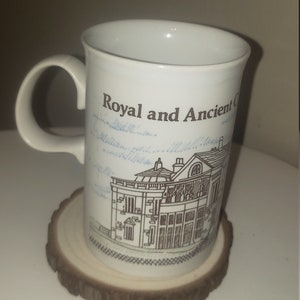 Vintage Dunoon Ceramic Mug - Made in Scotland &quot;Royal and Ancient Club House, St. Andrews&quot;