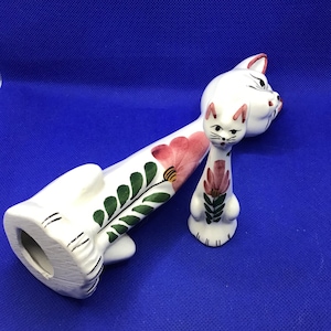 Vintage MCM Long Neck Cat Mom and Kitten set