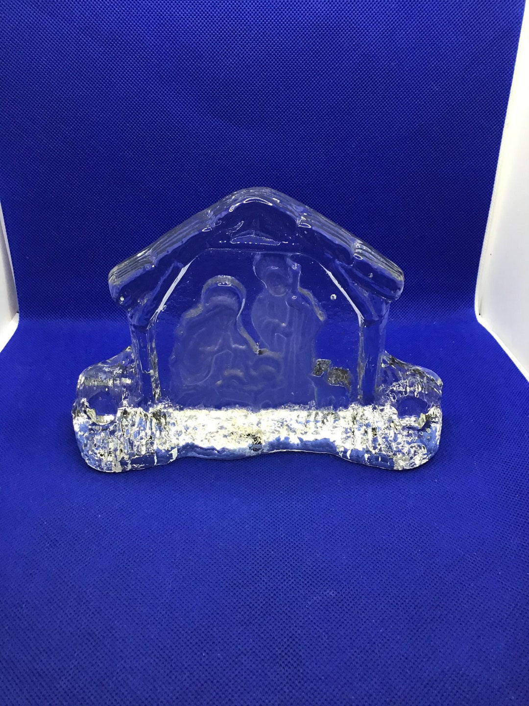 LE Smith Lead Crystal Nativity Scene Sculpted Candle Holder Etsy