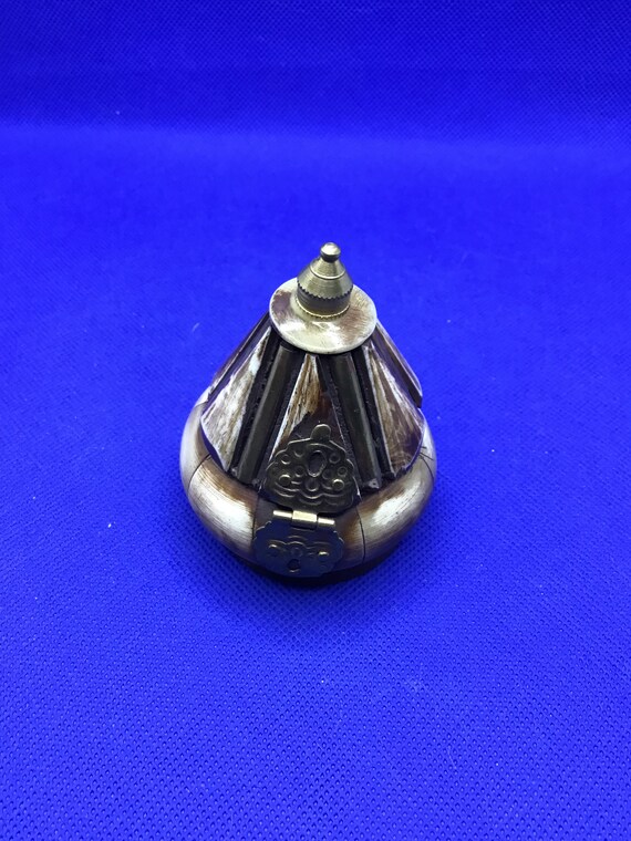 Unique Trinket Box - Bone Inlay with Embossed Bra… - image 5