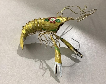 Vintage Cloisonne Articulated lobster ornament