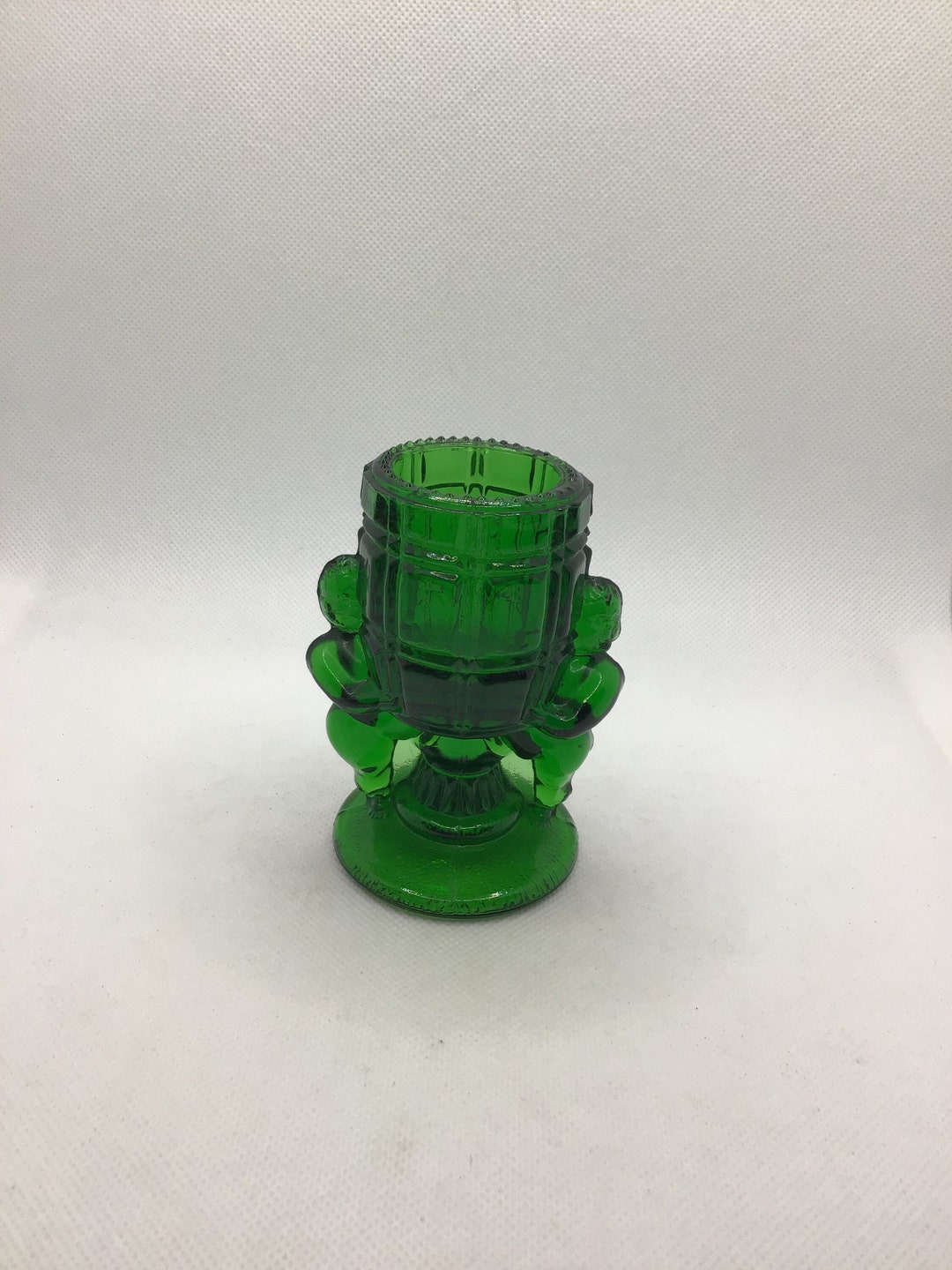 Antique Mckee Peekaboo Cherub Emerald Green Toothpick Holder EAPG Etsy