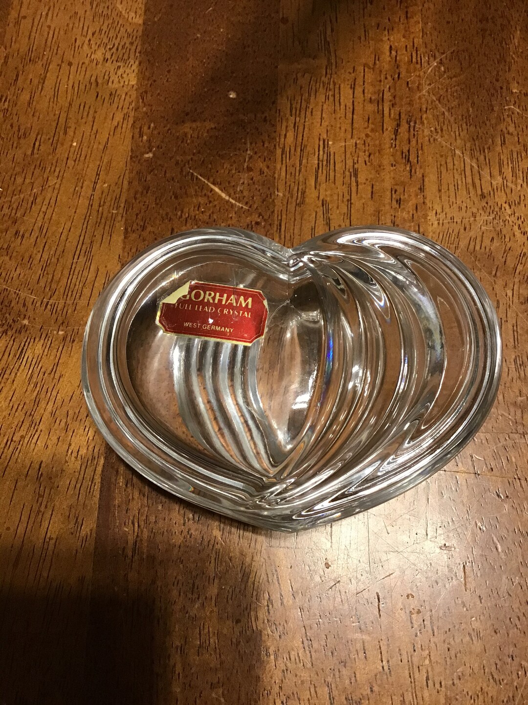 Gorham Full Lead Crystal West Germany Heart Shaped Trinket Etsy