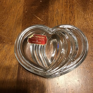 Gorham Full Lead Crystal - West Germany Heart Shaped Trinket Dish