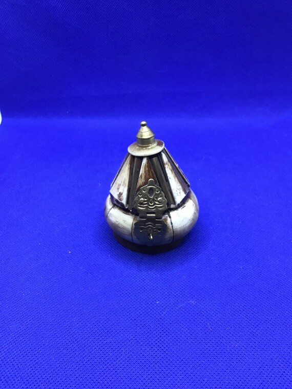 Unique Trinket Box - Bone Inlay with Embossed Bra… - image 1