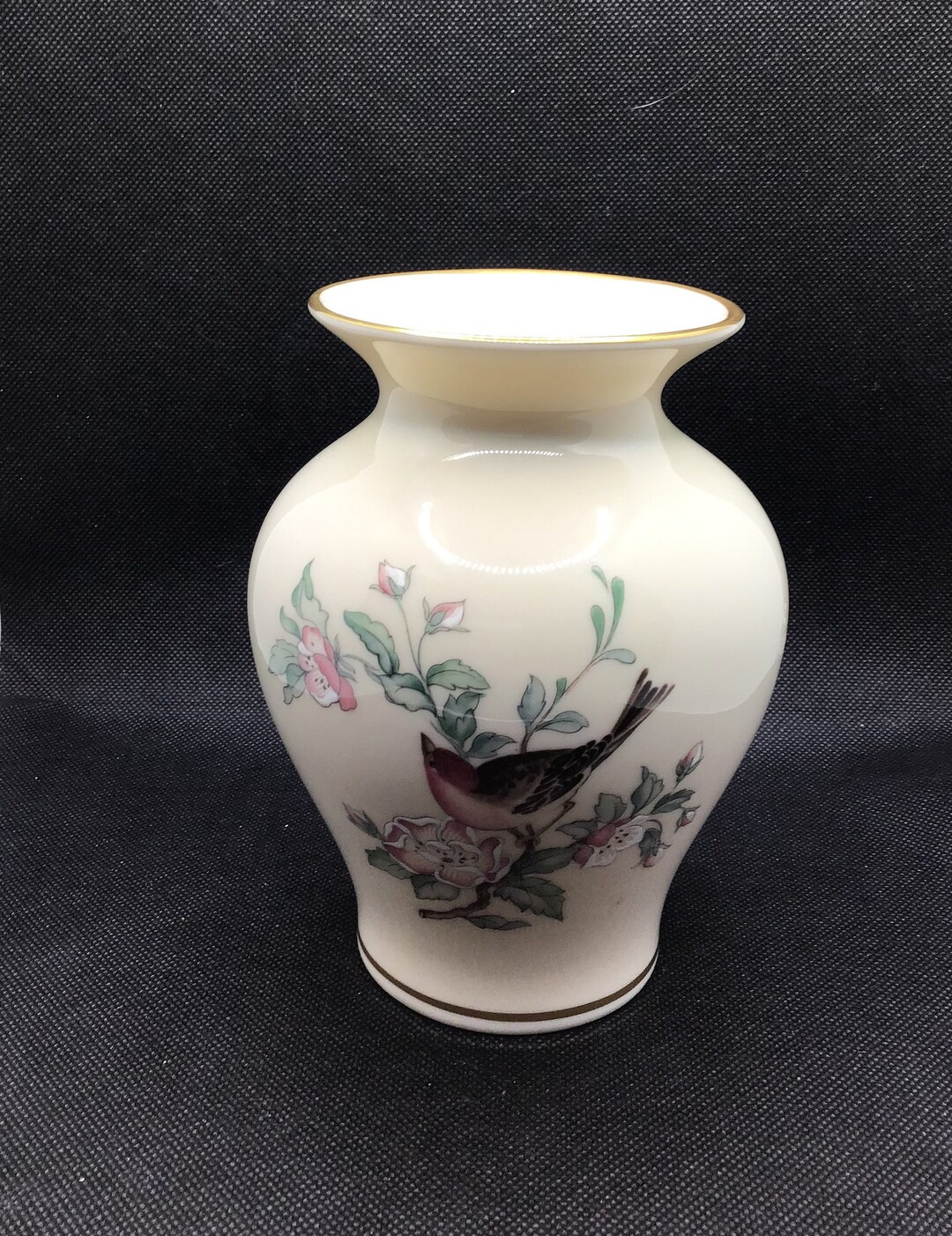 Lenox Serenade Floral Bird Bud Vase Etsy