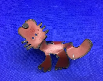 Laney Katz 1999 metal cat sculpture made from 1976 GMC Truck