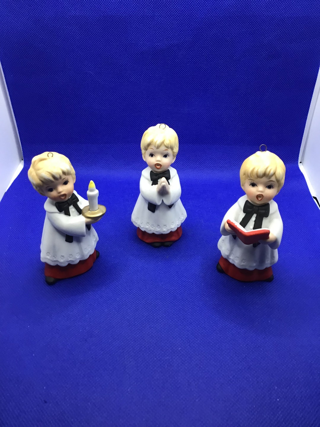 Choir Boy Christmas Ornaments 3 Homco Singing Children Etsy