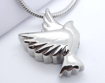 Peace Dove Cremation Urn Necklace Keepsake Memorial Jewerly with Free Engravable Peace Dove Cremation Urn Necklace Keepsake Memorial Jewerly with Free Engravable