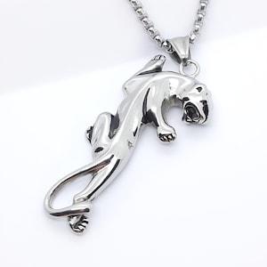 Jaguar necklace mens fashion necklace jaguar pendant panther necklaces for men gifts for husbands dads necklaces.