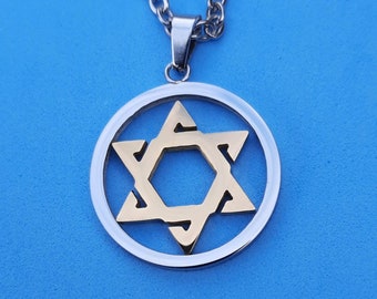 Star of David necklace, mens Star of David, Magen David necklace