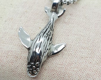 Whale necklace Humpback whale pendant mens womens sealife necklace