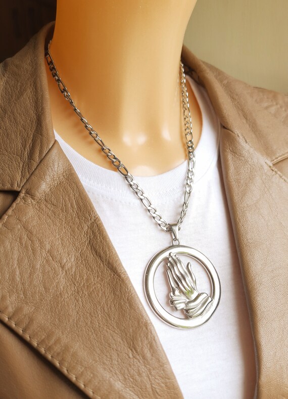 Praying Hands Necklace Large Prayer 