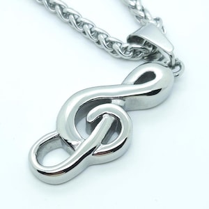 Musical note pendant necklace G-clef music note symbol jewellery gift for musicians
