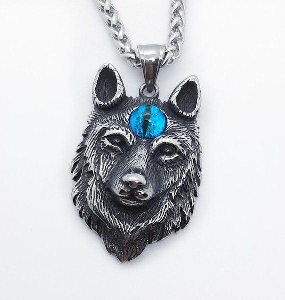 Collana Lupo In Acciaio Inox - Ciondolo Rotondo Con Catena Regolabile - Foto 8