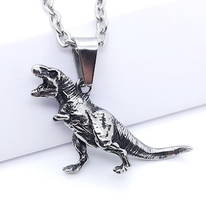 T-rex necklace dinosaur pendant small tyrannosaurus rex jurassic dinosaur gifts for men and women