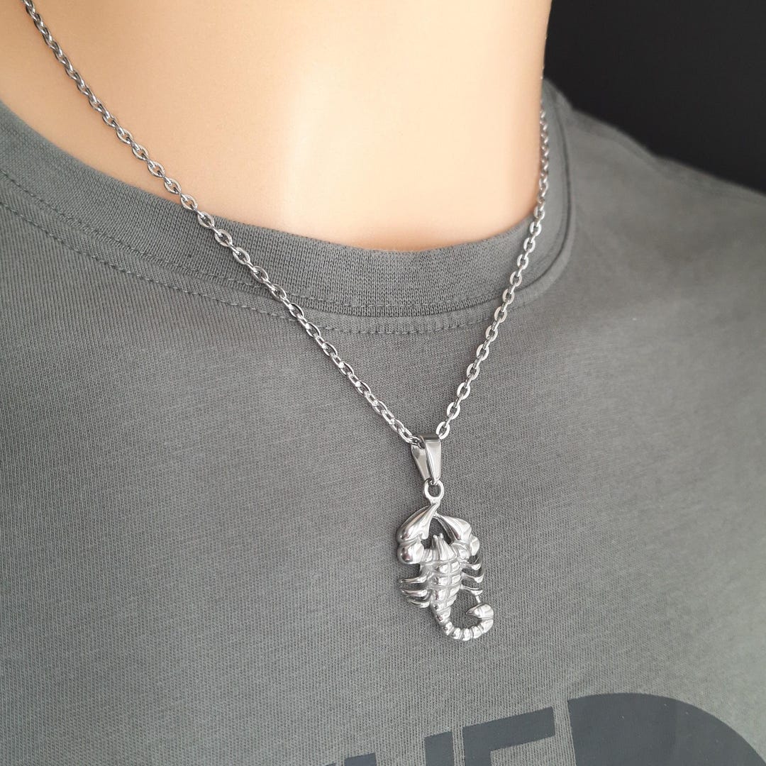 handmade scorpion necklace y2k 00s お兄系 Scorpion Pendant Necklace Mens Gifts Scorpion Arachnid Jewellery